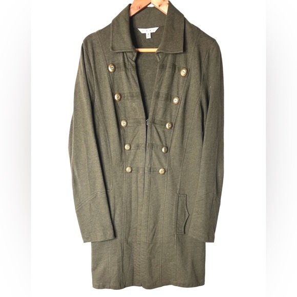 CAbi Jackets & Blazers - CAbi Olive Utility Jacket with Gold Button Detail, Olive Green, Size Medium,